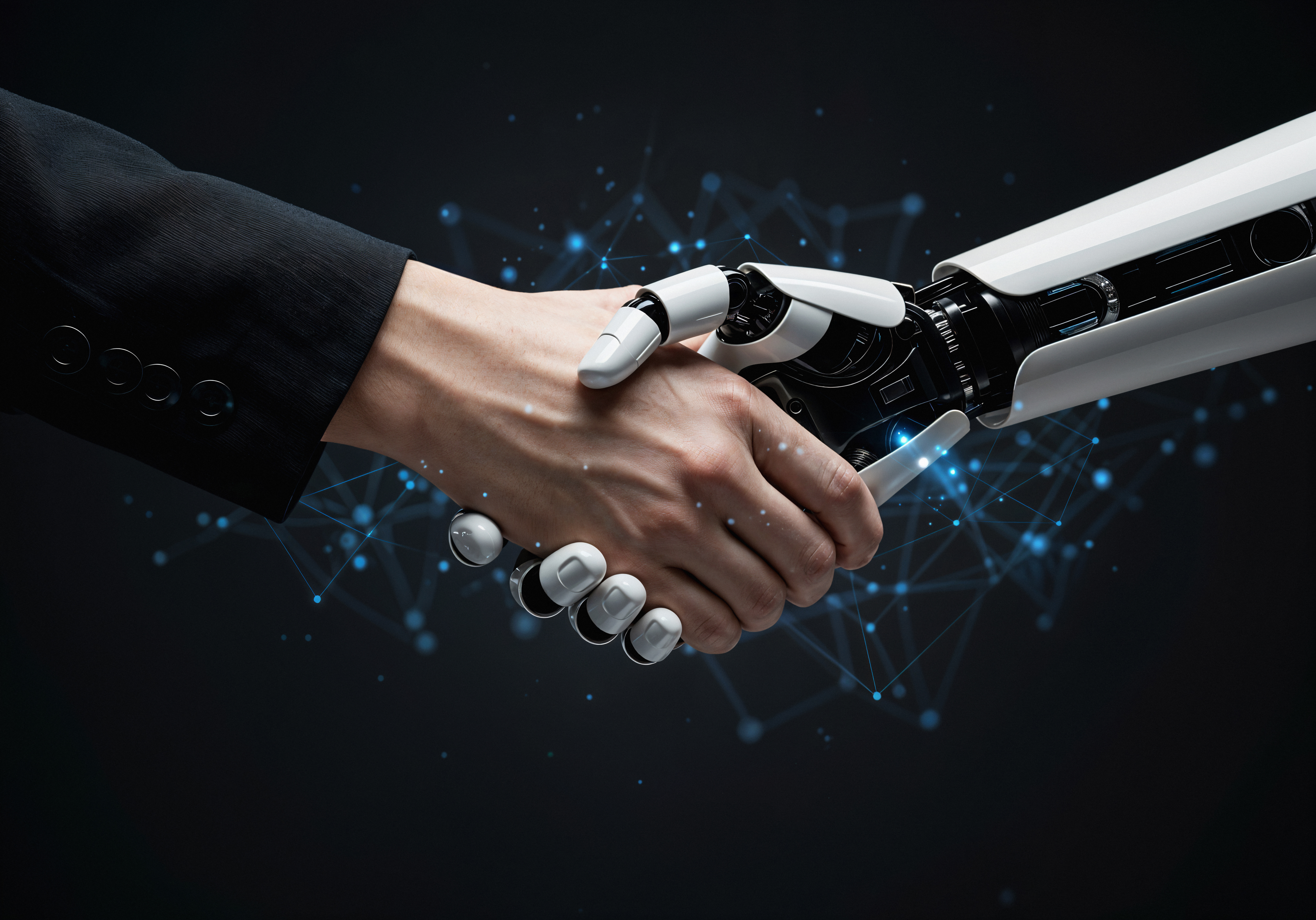 Human and robot handshake